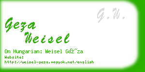 geza weisel business card